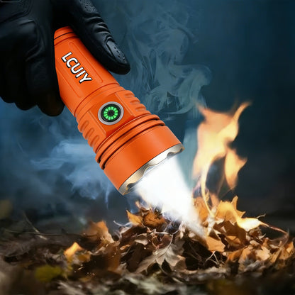 Fire Starter Flashlight with Fresnel Lens – 4500 Lumens Rechargeable Aluminum Alloy Ignition Torch, 1000M Long Range, 6 Modes Tactical Adjustable Beam for Wilderness Survival, Camping, Fishing & Emergency