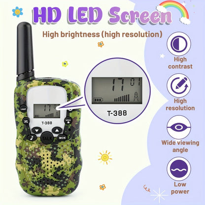 FRS Walkie Talkies 22 Channel 3 Mile Range VOX 99 Privacy Codes Kids Family Two Way Radio for Camping Hiking Cycling Outdoor