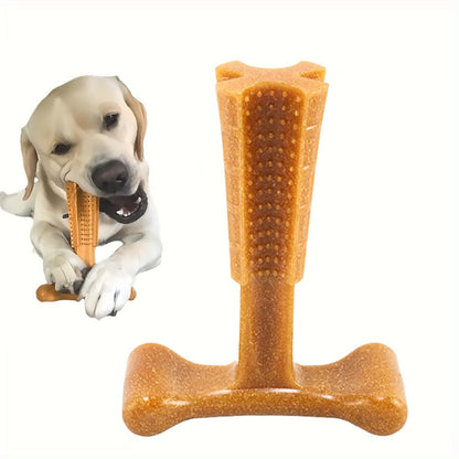 Dog Dental Chew Toy T-Shape with Textured Ridges & Ergonomic Grip – Non-Splintering Durable Chew Toy for Aggressive Chewers, Teething Puppies & Adult Dogs, Promotes Oral Health & Clean Teeth