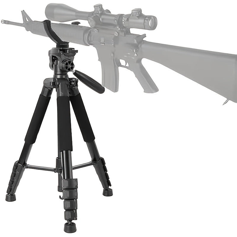 Adjustable V-Shape Shooting Tripod Stand 21-59 Inch, Heavy Duty Rifle Gun Rest Tripod for Outdoor Hunting Shooting Practice Photography, Portable Folding Bipod Tripod with V Yoke for Range and Field Use