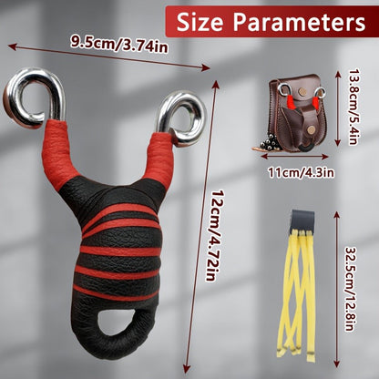 Alloy Slingshot Set for Adults – High-Velocity Pocket Slingshot with 2 Replacement Rubber Bands, 100 Mud Beads & Carry Bag, Powerful Hunting Slingshot for Outdoor Shooting Target Practice