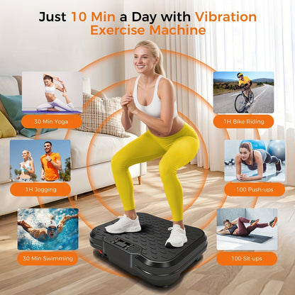 Vibration Plate Exercise Machine 2025 Upgraded – 400 lb Capacity, LED Touch Screen & Remote Control, 9 Preset Programs, Multiple Speed Levels, Whole Body Vibration Trainer for Home Gym Fitness, No Battery Required