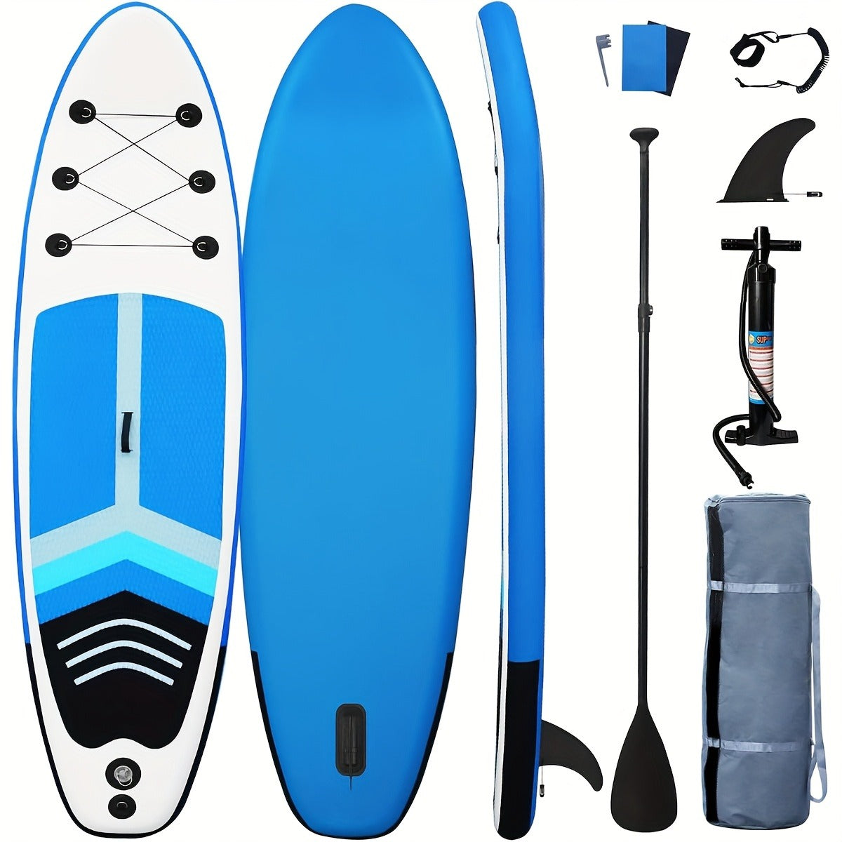 Inflatable Stand Up Paddle Board SUP Yoga Board 124'' x 31'' Wide Stance Non-Slip Deck with Paddle Pump Leash Carry Bag for Teens Adults Beginners