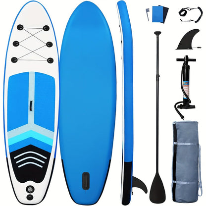 Inflatable Stand Up Paddle Board SUP Yoga Board 124'' x 31'' Wide Stance Non-Slip Deck with Paddle Pump Leash Carry Bag for Teens Adults Beginners