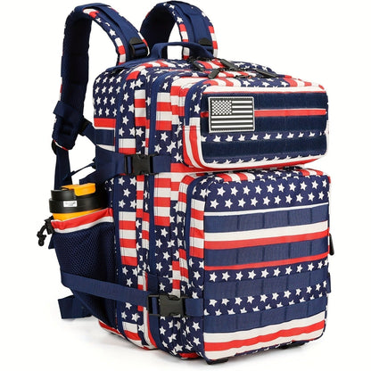 Flag Design Hiking Backpack 20L Tactical Daypack Waterproof Camping Travel Bag Cycling Fitness Outdoor Sports Backpack Independence Day Gift for Men Women