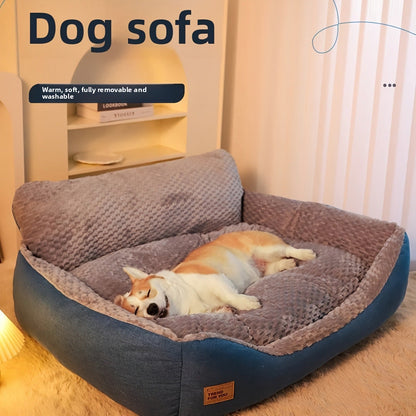 Orthopedic Dog Bed Luxury Extra Large Fluffy Winter Warm Pet Couch, Cat Sofa Kennel Cushion Pad for Small Medium Large Dogs Cats up to 110LB, 4 Sizes S to XL, Includes Cat Teaser Toy