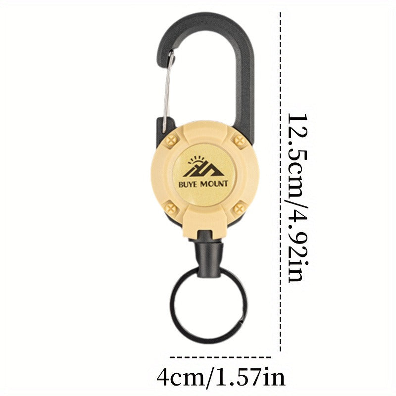 Tactical Retractable Keychain 2-Pack – Heavy Duty 23-Inch Steel Wire Rope with Lanyard, Multi-Tool Badge Holder & ID Clip for Camping, Hiking, Fishing & Everyday Carry (4 Colors)
