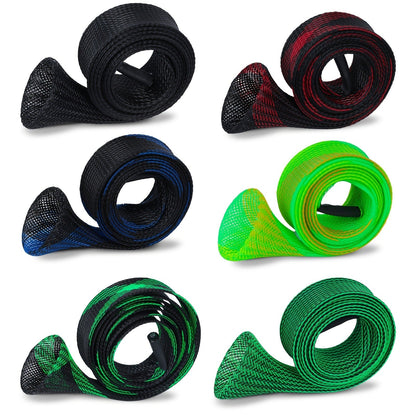 Fishing Rod Sleeve Socks 6/12pcs – PET Anti-Abrasion Rod Protectors for Fly, Spinning & Casting Rods