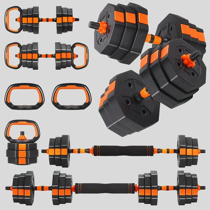 Adjustable Barbell & Dumbbell Set 4-in-1 – 25/50/66 lbs Home Gym Weight Set with Connecting Rod, Strength Training for Men & Women