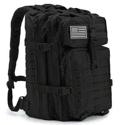 Hunting Rucksack Tactical Hiking Backpack Durable Polyester Multifunctional Camping Backpack with Utility Pocket Zipper Chest Adjustment Straps for 3 Day Trekking Outdoor Sports Hunting Black Green Khaki