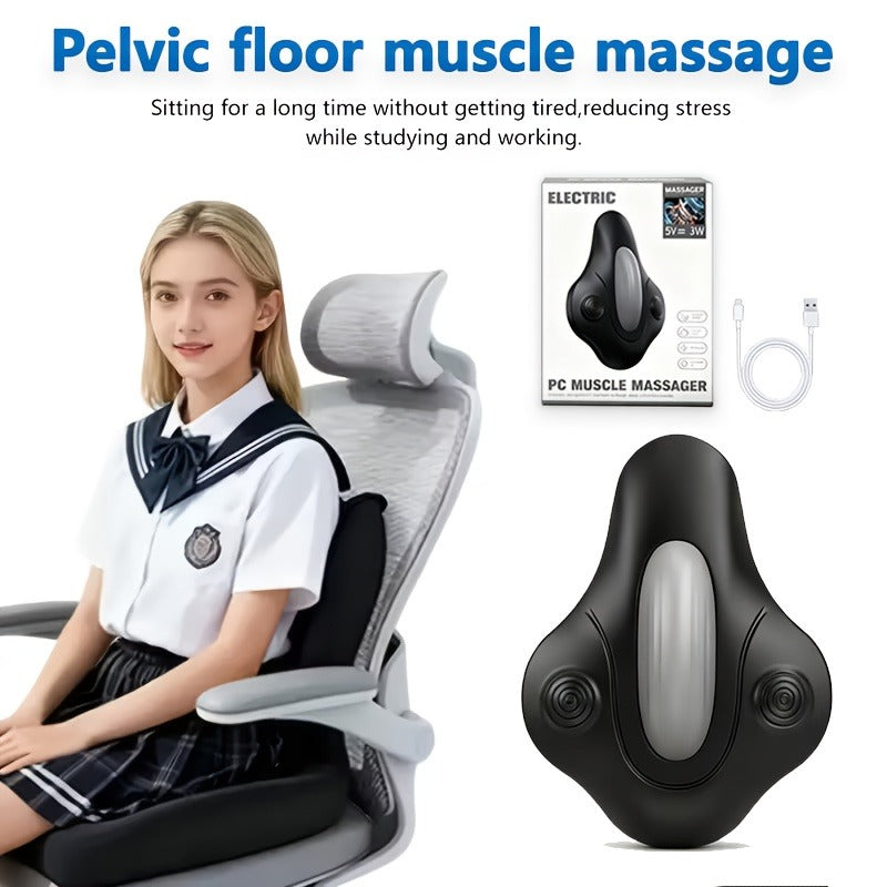 Pelvic Floor Trainer Electric Massage Cushion – 6 Vibration Modes, Wireless Rechargeable, Hip & Leg Muscle Training for Men Women, Home Gym Office Use