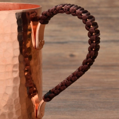 Moscow Mule Mug Hammered Copper 550ML – 100% Handcrafted Pure Solid Brass Cup with Rose Gold Finish | Heavy Gauge Traditional Cocktail Mug for Moscow Mule, Beer & Cold Drinks