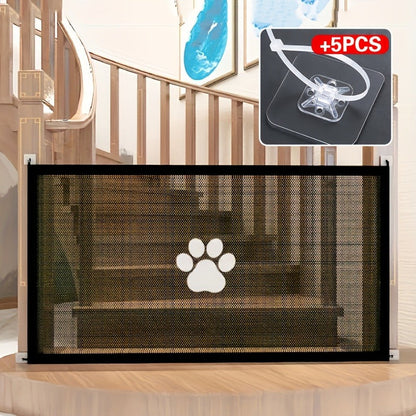Pet Gate Folding Mesh Dog Safety Fence Isolation Net - Portable Collapsible Pet Barrier for Doorways Stairs Cars, Indoor Outdoor Dog Cat Protection Gate, Small Large Size Available