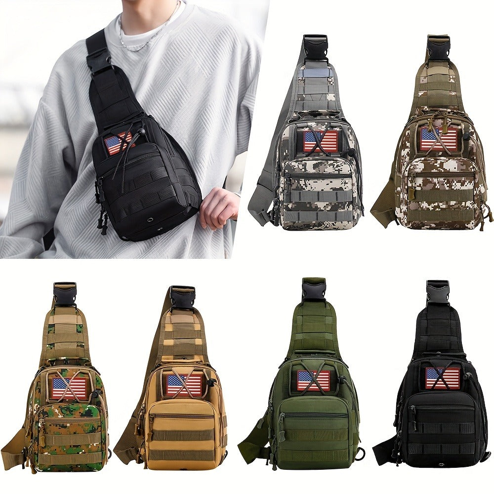 Tactical Sling Backpack Lightweight Military Shoulder Bag – Cycling, Sports, Travel & Daily Use, Zipper Closure, Available in Green, Black, Khaki, Desert, Grey & Jungle Camo
