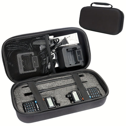 Hard Shell Walkie Talkie Case for Baofeng UV-5R BF-F8HP UV-82 UV-S9 Plus BF-888S GM-15 Pro – Handheld Ham Radio Hard Storage Carrying Bag with Soft Lining for Radio & Accessories