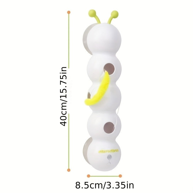 Automatic Caterpillar Cat Toy Interactive Electric Teaser for Indoor Cats - Self-Moving Worm Chasing Toy Stimulates Hunting Instincts Keeps Cats Active & Entertained