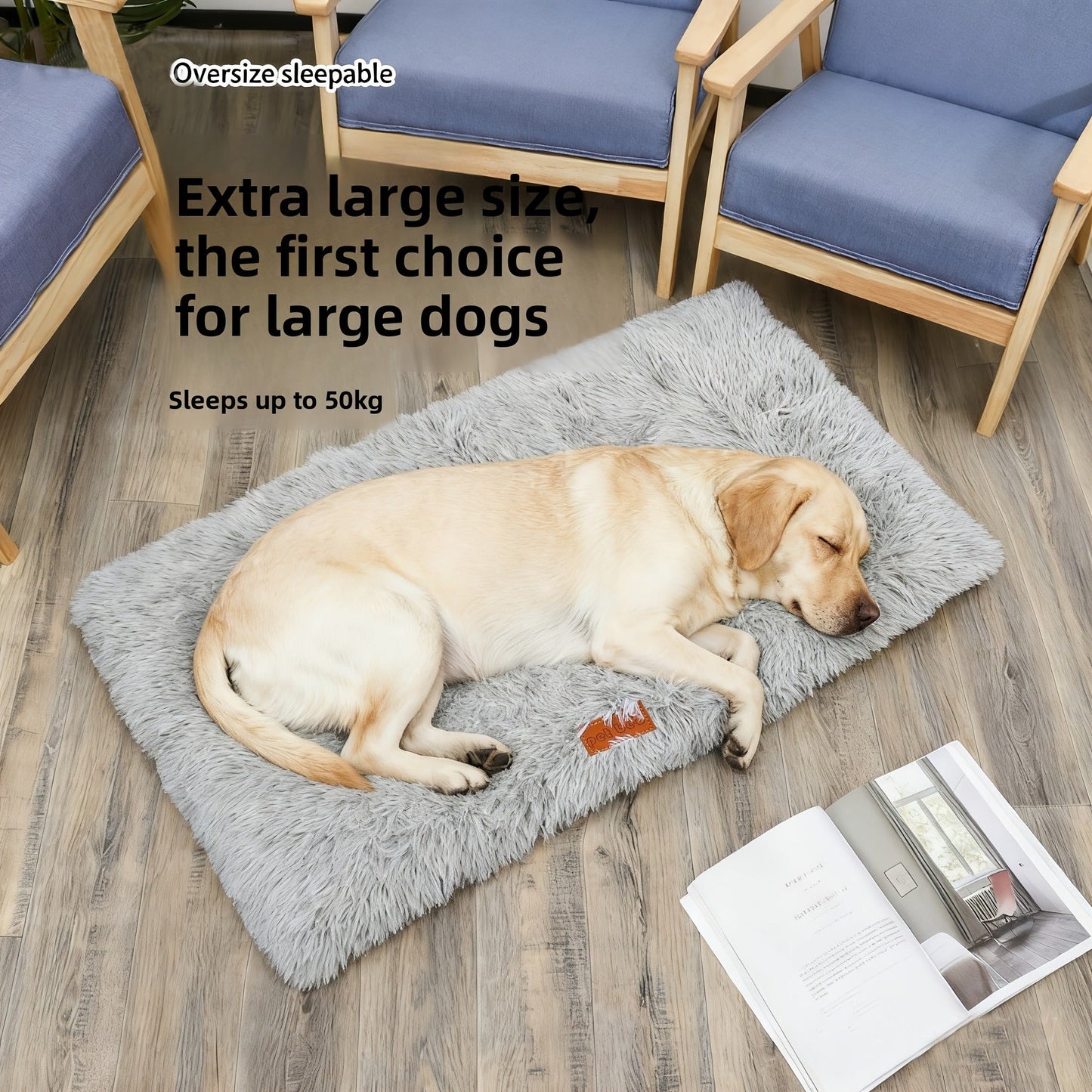 Fleece-Lined Dog Bed & Cat Mat – Thickened Warm Washable Square Pet Bedding for All Breeds | S, M, L, XL, XXL