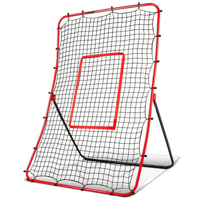 Baseball Pitchback Net Rebounder Angle Adjustable Pitch Trainer for Grounder and Fly Ball Practice Baseball Softball Pitching Throwing Fielding Rebound Net for Players Aged 13 and Up Solo Training Aid