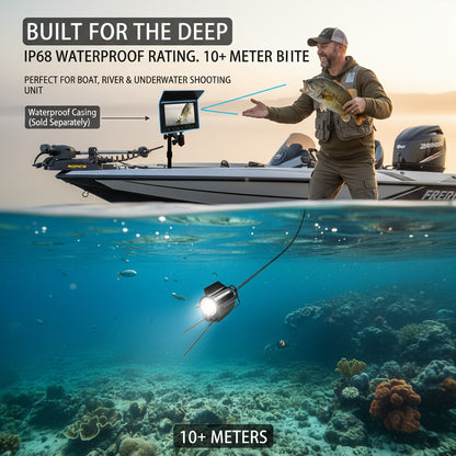 Underwater Fishing Camera with 4.3" HD Screen - Fish Finder with 140° Wide Angle Lens, Fish-Attracting Light, Shielded Cable for Ice Fishing, Lake & River, Gift for Fishing Enthusiasts