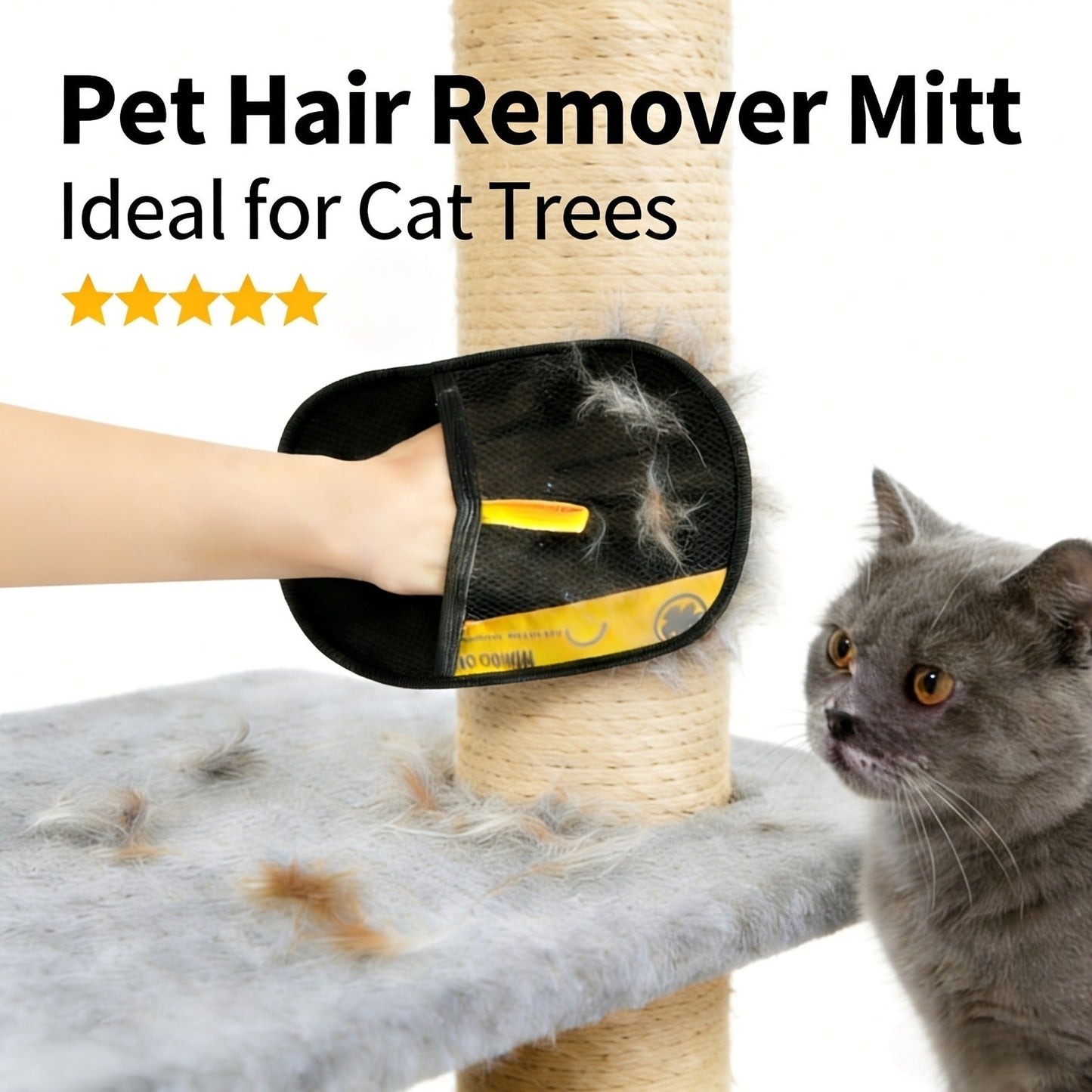Pet Hair Removal Gloves 4-Pack – Static Elimination Technology, Reusable Lint Remover for Sofa, Bedding, Clothing, Blankets, Cat & Dog Beds, Plush Toys, Hard-to-Reach Areas