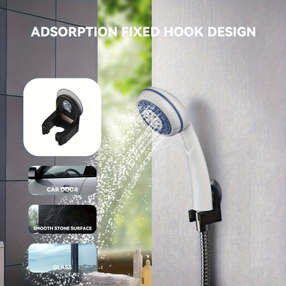 Portable Outdoor Shower with Light 2-in-1 – 2000mAh Rechargeable, Power Display, Spray Nozzle, Hose & Suction Cup – Camping, Hiking, Pet Bathing & Car Cleaning Shower Pump