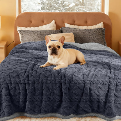 Liquid-Proof Dog Blanket for Sofa & Bed – Reversible Sherpa Fleece Pet Throw Cover for Small Medium Large Dogs & Cats, 6 Sizes, 4 Colors