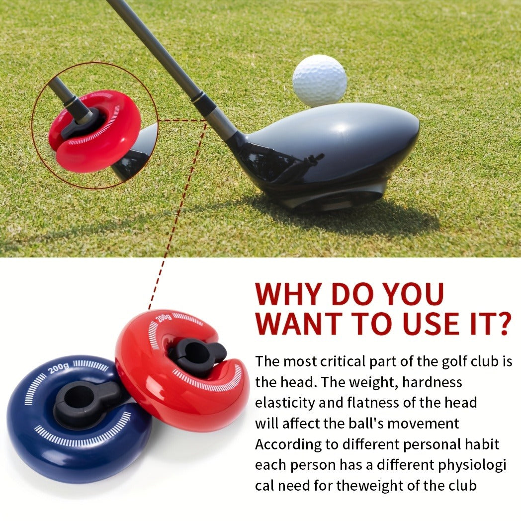 Golf Swing Weight Ring 8oz Weighted Club Trainer for Muscle Memory Distance Training Swing Speed Warm-Up Fits Most Golf Clubs Red Black
