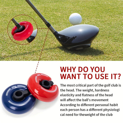 Golf Swing Weight Ring 8oz Weighted Club Trainer for Muscle Memory Distance Training Swing Speed Warm-Up Fits Most Golf Clubs Red Black