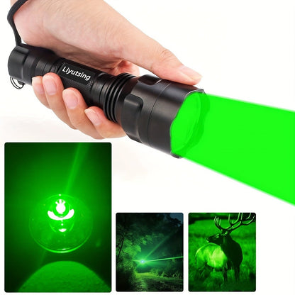 Night Hunting Flashlight with Remote Control Switch – 350 Yards High Power Green Red White Light, 18650 Rechargeable, Multiple Mounts for Hunting, Fishing, Camping & Beekeeping, Best Gift for Men