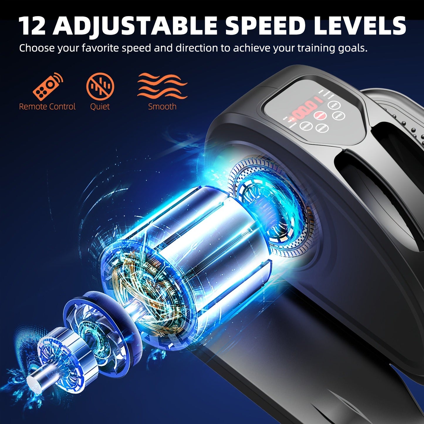 Electric Under Desk Elliptical Machine 12-Speed Seated Leg Exerciser with Remote Control, Quiet Motorized Pedal Stepper for Seniors & Home Office, Fully Assembled Foot Pedal Exerciser