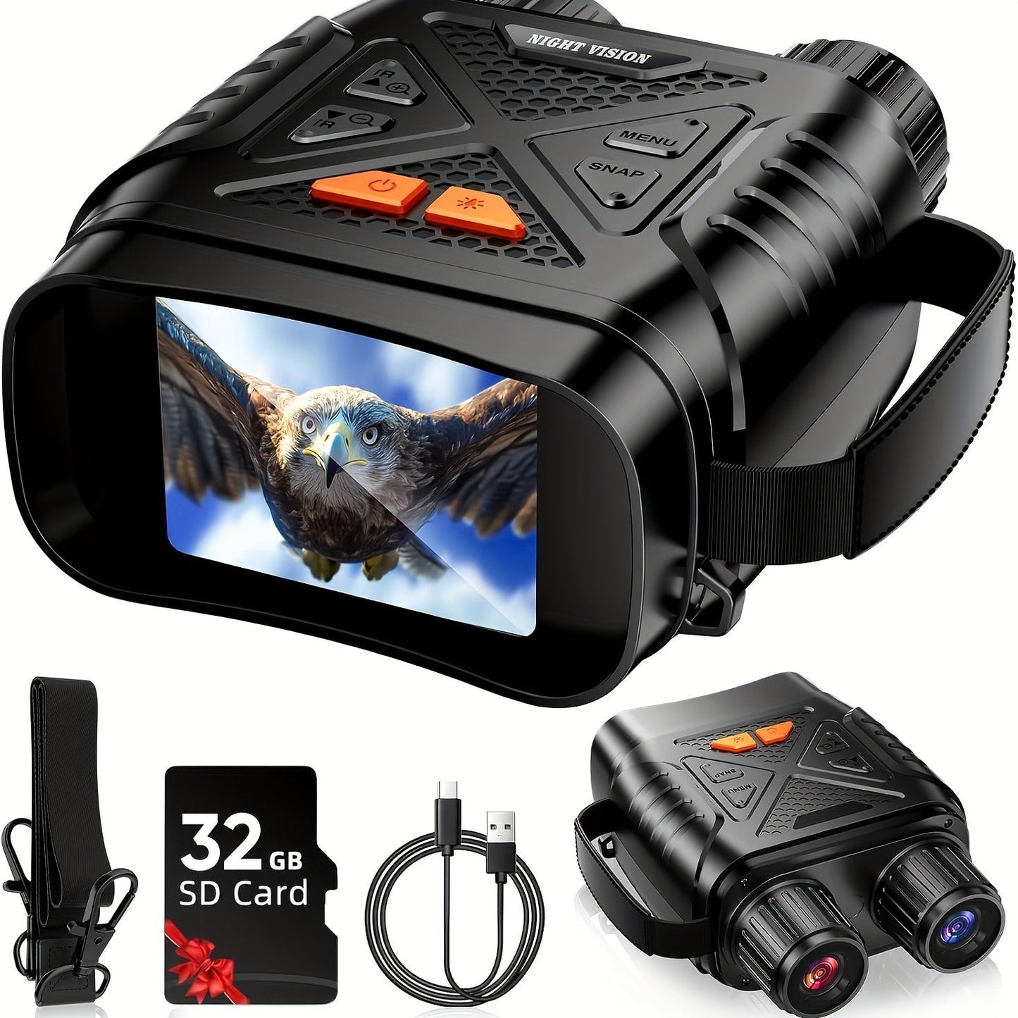 Night Vision Binoculars for Adults 4K Digital - 1080P HD Infrared Night Vision Goggles with 2.8" Screen, 10x Zoom, 7-Level 850nm IR Illuminator, 2000mAh Rechargeable Battery for Hunting Camping Boating Wildlife Observation, Gift for Men