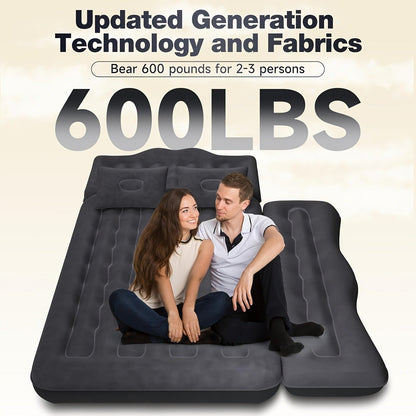Car Inflatable Mattress Air Bed for Truck SUV MPV Back Seat with 2 Pillows Portable Camping Air Mattress for Road Trips Hiking Backpacking Outdoor Travel Black Dark Blue