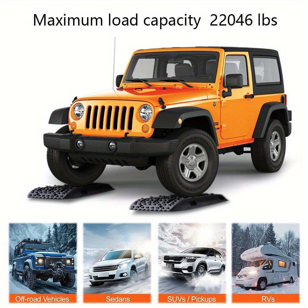 Vehicle Recovery Traction Boards 2-Pack – Heavy-Duty Anti-Slip Off-Road Escape Boards for Snow, Mud & Sand, Reinforced PP Material, 10-Ton Load Capacity, Emergency Self-Rescue for 4WD & SUV