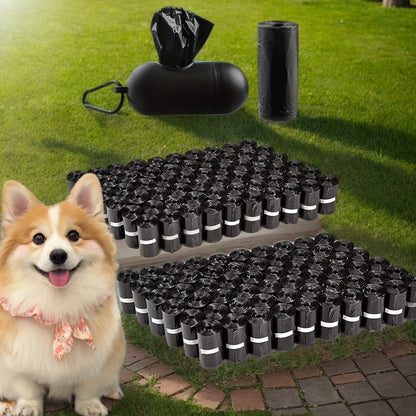 Dog Waste Bag Dispenser with D-Ring - 900 Bags Included, 60 Rolls, Leash & Key Attachment, Portable Poop Bag Holder for Walking