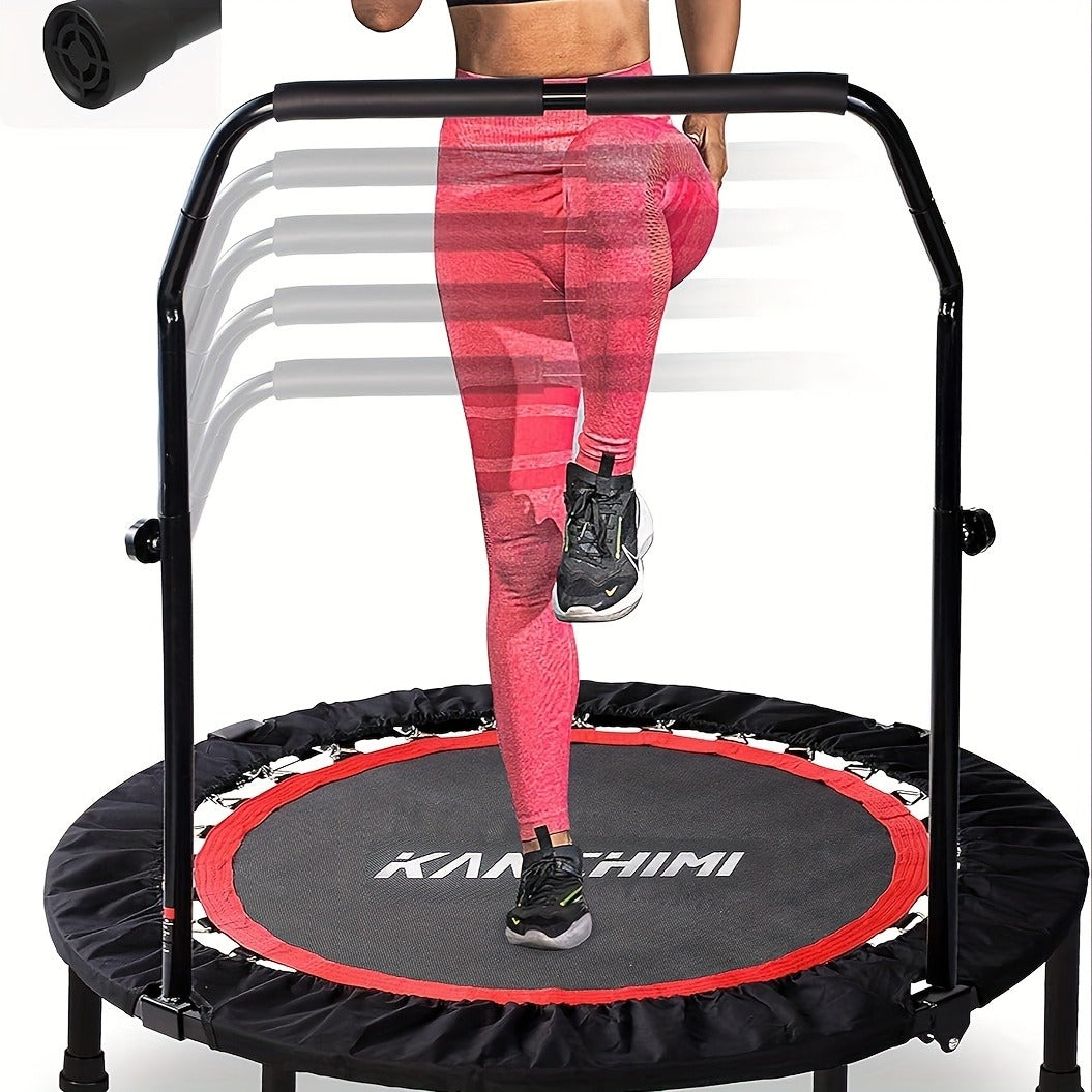 40" Foldable Mini Trampoline Rebounder for Adults & Family Indoor Fitness, Weight Loss & Cardio Workout – Small Jumping Bed for Home Gym