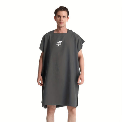 Quick-Dry Surf Poncho Towel Robe - Microfiber Beach Wrap with Shark Graphic, Super Absorbent Changing Robe for Swimming, Surfing & Travel, One Size Fits All, Machine Washable