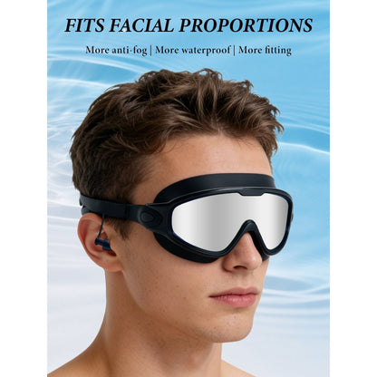 HD Swim Goggles 2 Pack – Anti-Fog Clear Vision, Adjustable Strap, Soft Seal Comfortable Fit for Adults, Pool Training Beach Water Sports, Earplugs Nose Clip Case Included