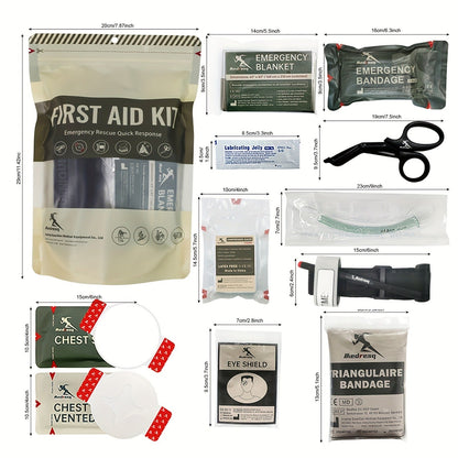 IFAK Trauma First Aid Kit – Advanced Bleeding Control & Wound Care Kit with Tourniquet, Sterile Supplies for First Responders, Emergency Preparedness, Tactical & Outdoor Use (Yellow)