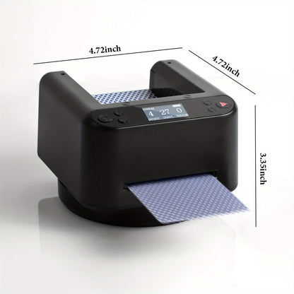 Automatic Card Dealing Machine – Double Layer 360° Rotating Electric Card Dealer with 5000mAh Rechargeable Battery, Hands-Free Auto Card Dispenser for Poker, Board Games & Family Game Night, Black or White