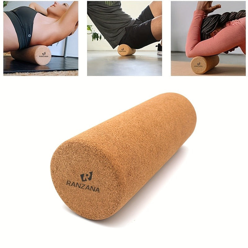 Cork Yoga Roller High-Density Foam Roller for Muscle Massage – 11.81 Inch Textured Surface for Neck & Back Pain Relief, Flexibility & Relaxation, Portable for Adults Men & Women
