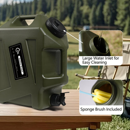 Water Storage Container with Spigot 2 Handles BPA Free PVC Collapsible Water Jug for Camping Outdoor RV Hiking Emergency Survival Portable Water Tank 3.2Gal 5Gal 2.6Gal Multi-Color Options