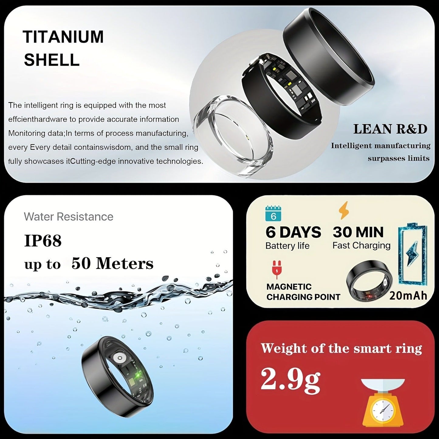 Health Tracking Smart Ring – HRV, Sleep & Activity Monitor