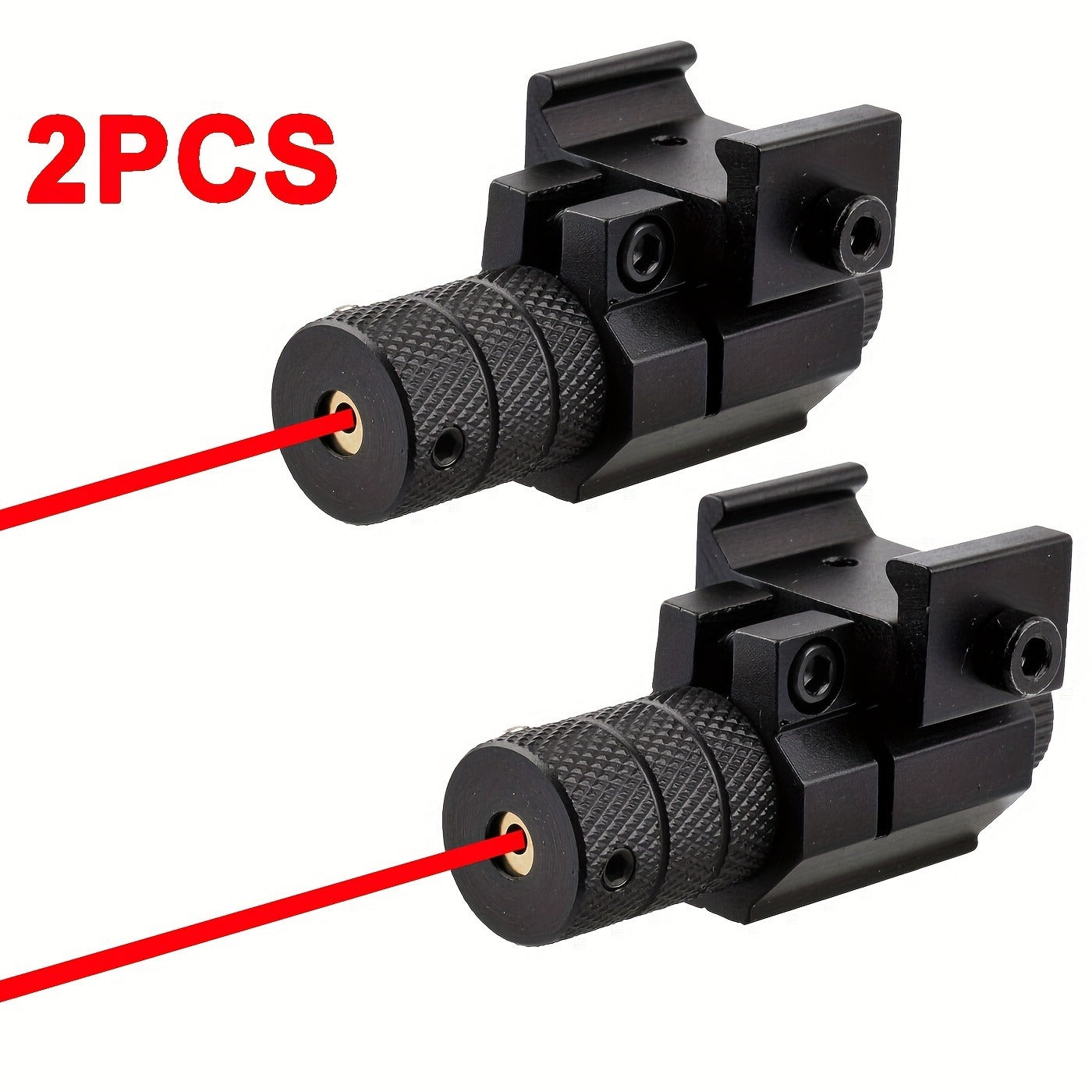 Red Laser Sight 20mm Rail Mount 2-Pack Aircraft Aluminum Compact Class IIIA 330ft Range for Rifles Handguns Firearms