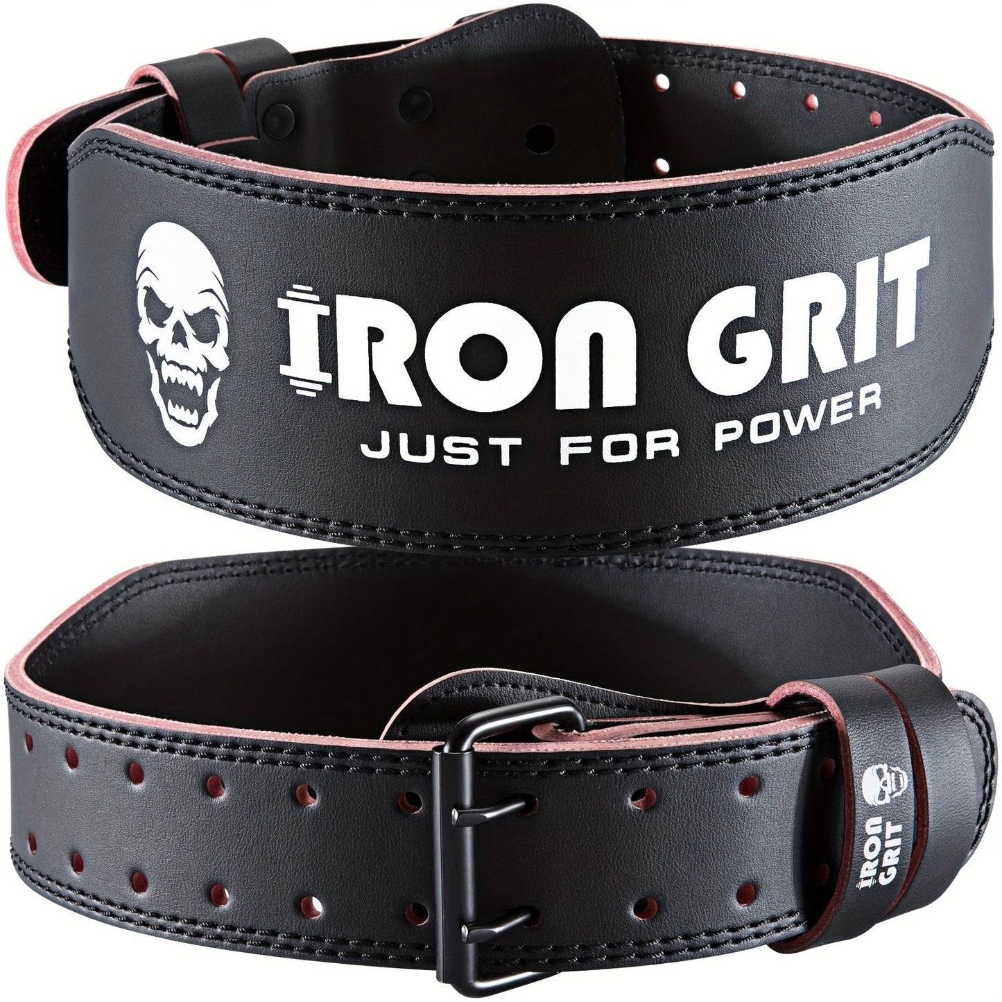 Weightlifting Belt Cowhide Leather Lumbar Support for Powerlifting, Squats & Deadlifts – Men's Weight Training Protective Gear M & L