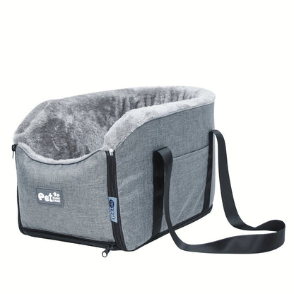 Pet Travel Bag & Car Seat for Small Medium Dogs Cats - Portable Polyester Carrier with Secure Buckle Closure, Cozy Soft-Sided Dog Cat Travel Tote Bag for Road Trips, Vet Visits & Daily Commutes, Grey