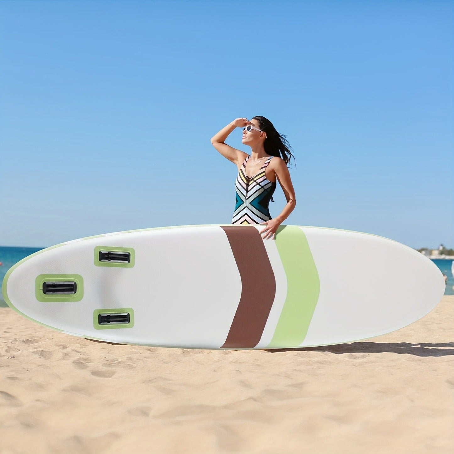 Inflatable Stand Up Paddle Board 10'6" x 32" – Non-Slip Deck iSUP with Premium Accessories | Stable & Durable Paddle Board for Fishing, Rowing, Seaside Travel & Outdoor Enthusiasts