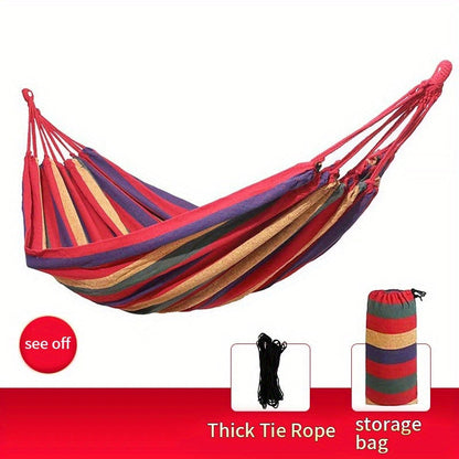 Camping Hammock Single Person Colorful Fabric Anti-Roll Design 330 lbs Capacity with Tree-Friendly Straps Portable Carrying Bag Outdoor Indoor Backyard Lounging