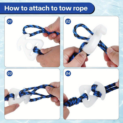 Heavy Duty Boat Tow Rope Harness Self-Centering with Float Ball Antirust Stainless Steel for Skiing Wakeboarding Kneeboarding 2 Riders