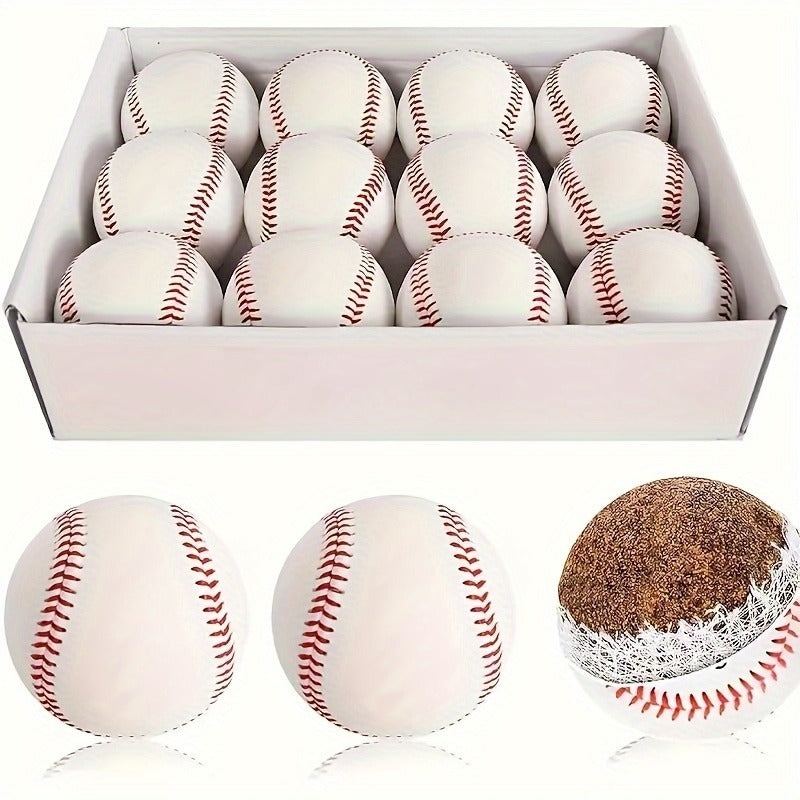 12-Pack Practice Baseballs for Batting Pitching & Training – Standard Size Softballs for Adults Youth Beginners Outdoor Sports