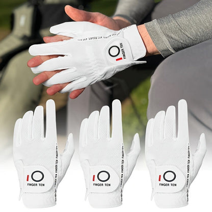 Wet Weather Golf Gloves Rain Grip 3-Pack for Men | Breathable Water-Resistant Golf Gloves for Left & Right Hand – Durable Comfortable Fit in Hot & Wet Conditions (Black, Gray, White | S–3XL)